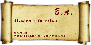 Blauhorn Arnolda névjegykártya